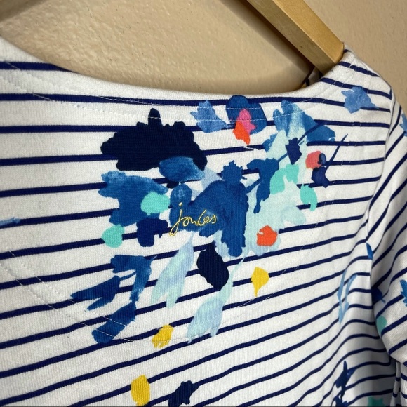 Joules Harbor Print Jersey Top in Multi Flo Stripe Size 2 - Picture 9 of 9